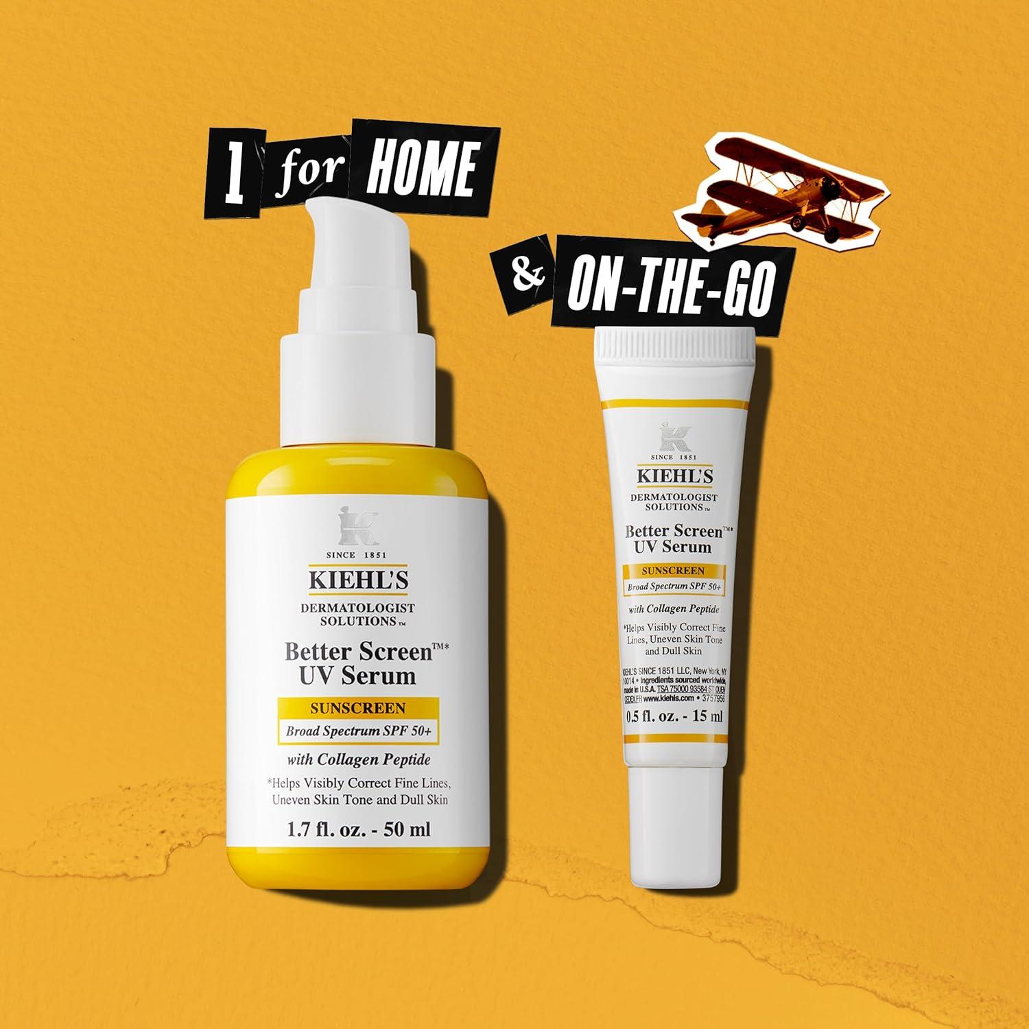 imageKiehls Better Screen UV Serum SPF 50 Invisible Facial Sunscreen with Collagen Peptide UV Filters to Shield UVA ampamp UVB Helps Correct Visible Signs of Aging Boosts Skin Radiance34 Fl Oz Pack of 1