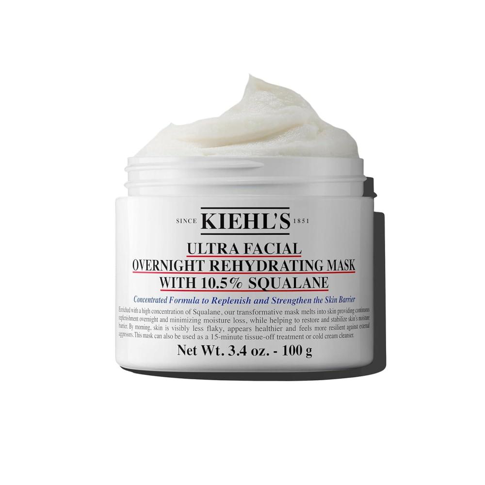 imageKiehls Ultra Facial Overnight Hydrating Face Mask with 105 Squalane Deeply Hydrates Skin ampamp Strengthens Moisture Barrier Treats Dryness ampamp Flaky Skin Parabenfree Fragrancefree All Skin Types352 Ounce Pack of 1