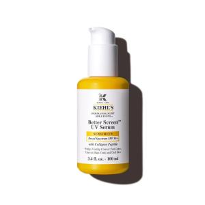 Kiehl’s Better Screen UV Serum SPF 50+, Invisible Facial Sunscreen with Collagen Peptide, UV Filters to Shield UVA & UVB, Helps Correct Visible Signs of Aging, Boosts Skin Radiance(3.4 Fl Oz (Pack of 1))